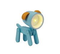 Dudùu Mini lampada da Tavolo Pieghevole a LED, Luce Calda, Tascabile, per Lettura, Comodino o Scrivania, forma di cane (Celeste)