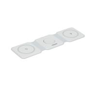 Dudùu - Tappetino di ricarica wireless 3 in 1 pieghevole, 15W. Compatibile con protocollo QI. (Bianco)