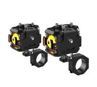 DUDUYANG Faro Anteriore Moto Anabbagliante Giallo Faretto Super Luminoso Moto Fendinebbia A LED Per Veicoli Elettrici Ausiliari Per La Guida Su Strada Faro Motociclo(Black LowBeam-Yellow)