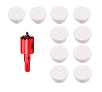 DuDuZui 10 Pezzi Passacavi Scrivania, Passacavo per Scrivania 25mm Passacavo per Scrivania Copri Foro per Cavi da Scrivania, per Cavi da Tavolo per Ufficio e Casa, con 1 Sega a Tazza (25mm, Bianco)