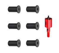 DuDuZui 19mm Passacavi Scrivania, per Cavo Starlink, 6 Pezzi Nero Antiscivolo Grommets a Parete Ethernet Grommet per Cavo-Starlink e Fori di Filo per Mobili, con 1 Sega a Tazza (Nero,19mm)