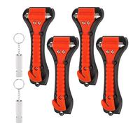 DuDuZui 4PZ Taglierino d’emergenza per Cinture di Sicurezza e Martello Rompivetro, 2-in-1 Auto Emergenza Martello e Cintura di Sicurezza Cutter, Auto Essentials Glass Breaker con 2PZ Survival Whistle