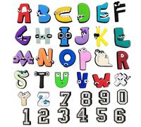 DuDuZui Ciondoli per Scarpe, 36Pezzi (10 Numero+26 Lettera) Diversi Ciondoli Decorativi per Scarpe per Sandali Zoccoli, per Ragazze, Ragazzi, Scarpe, Braccialetti e Regali per Feste, PVC