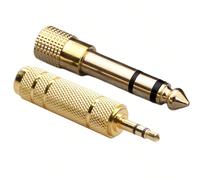 Due adattatori stereo in puro rame da 3,5 mm maschio a 6,35 mm femmina, e un adattatore stereo da 1/8 pollice maschio a 1/4 pollice femmina, utilizzabili come adattatori per cuffie o amplificatori per