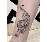 Due adesivi per tatuaggi a base di erbe tigre, semipermanente per succo, impermeabile per due settimane di lunga durata, adesivo per tatuaggio tatuaggio finto