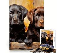 Due adolescenti Labrador Retriever Puzzle da 1000 pezzi Sfida intelligente Hobby rilassante Fine Lock Regalo per le vacanze (38x52cm)