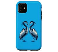 Due aironi blu che formano un cuore - Bella opera d'arte di uccelli Custodia per iPhone 11