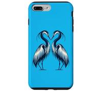 Due aironi blu che formano un cuore - Bella opera d'arte di uccelli Custodia per iPhone 7 Plus/8 Plus