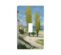 Due alberi di pioppo impressionista vintage interruttore della luce copertura decorativa singola Toggle 1 banda piastra da parete per cucina fattoria camera da letto bagno decorazione artistica