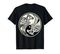 Due aquile Pacifico Nord-Occidentale Nativo Americano Stile Indiano Maglietta