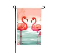 Due bandiere con fenicotteri rossi per esterni, 30,5 x 45,7 cm, stampa su entrambi i lati, bandiere da giardino per esterni, bandiera per vacanze con occhielli, bandiera per casa e cortile, per