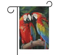 Due bandiere da giardino colorate pappagalli 30,5 x 45,7 cm bandiera esterna a doppia faccia bandiera estiva da giardino di benvenuto bandiere da giardino stagionali decorazioni per le vacanze