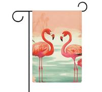 Due bandiere da giardino con fenicotteri rossi, 30,5 x 45,7 cm, bandiera esterna a doppia faccia bandiera estiva da giardino di benvenuto bandiere da giardino stagionali decorazioni per le vacanze