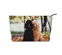 Due barboncini reali Autumn, Borsa per cosmetici in velluto a coste Borsa per il trucco Borsa da viaggio portatile