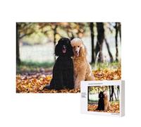 Due barboncini reali Autumn,Puzzle in legno da 300 pezzi per famiglie, per adulti e adolescenti, decorazioni per la casa