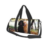 Due barboncini reali in autunno, Borsone da viaggio di grande capacità Borsa rotonda Borsa da viaggio sportiva Borsa da viaggio Borsa da fitness