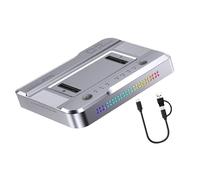 Due Bay NVMe Solid Disk Dock USB3.2 20Gbps Illuminazione a Colori Velocità Veloce 2000MB/S Trasferimento Dati Lega di Alluminio Portatile Desi