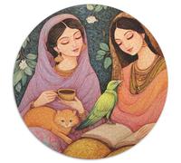 Due Bellissime Donne, Miniatura Persiana Puzzle 1000Pcs Decorazione Per La Casa. Rilassamento E Intelligence Per Adulti E Bambini Da 14 Anni 1000pcs (67.5x67.5cm)