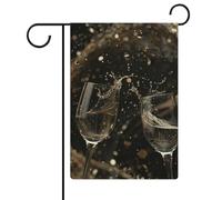 Due bicchieri di champagne bandiere da giardino 30,5 x 45,7 cm bandiera esterna a doppia faccia bandiera estiva da giardino di benvenuto bandiere da giardino stagionali decorazioni per le vacanze