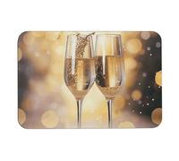 Due bicchieri di champagne Diatomom fango, tappetini da bagno assorbono umidità e sporco, zerbino con retro in gomma antiscivolo, tappetino adatto sotto la porta, per pavimento del bagno, vasca