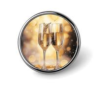 Due bicchieri di champagne rotondo distintivo spilla leggera risvolto cravatta pin regali unici spilla in metallo distintivo per cappello camicia abbigliamento borse decorazione