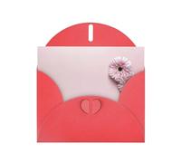 Due biglietti di auguri con stampa floreale rosa rossa 15,2 x 10,2 cm con busta, perfetti per scrivere saluti e note di ringraziamento