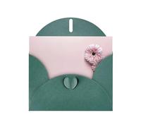 Due biglietti di auguri con stampa floreale rosa verde scuro 15,2 x 10,2 cm con busta, perfetti per scrivere saluti e note di ringraziamento