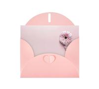 Due biglietti di auguri rosa floreali rosa 15,2 x 10,2 cm con busta, perfetti per scrivere saluti e note di ringraziamento