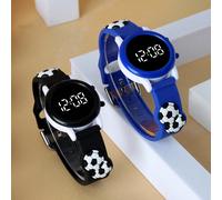 Due braccialetti elettronici circolari a LED con motivi da calcio per ragazzi e ragazze. Questi simpatici orologi sportivi per bambini sono alla moda e adatti sia per uso quotidiano che come regalo. T