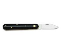 DUE BUOI - 211P Coltello da Innesto Professionale Alberi da Frutto e Giardinaggio per Mancini, Acciaio Carbonio Böhler K720, Manico in Plastica Nera