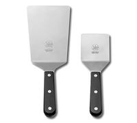 DUE BUOI SET Spatola larga dimensione lama 4"x6" 1/3 e spatola quadrata dimensione 2 "1/2 x 2" 1/2 ristorante di qualità professionale. Cucina barbecue grill piastra pasticceria. Antiaderente durevole