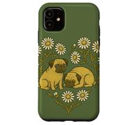 Due carlini a forma di cuore carino cane San Valentino Love design Custodia per iPhone 11