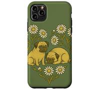 Due carlini a forma di cuore carino cane San Valentino Love design Custodia per iPhone 11 Pro Max