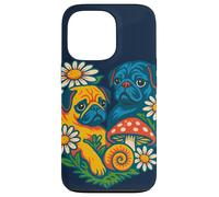 Due carlini a forma di cuore carino cane San Valentino Love design Custodia per iPhone 13 Pro