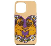 Due carlini a forma di cuore carino cane San Valentino Love design Custodia per iPhone 13 Pro Max