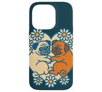 Due carlini a forma di cuore carino cane San Valentino Love design Custodia per iPhone 14 Pro