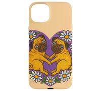 Due carlini a forma di cuore carino cane San Valentino Love design Custodia per iPhone 15 Plus