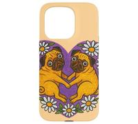 Due carlini a forma di cuore carino cane San Valentino Love design Custodia per iPhone 15 Pro