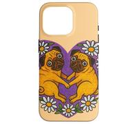 Due carlini a forma di cuore carino cane San Valentino Love design Custodia per iPhone 16 Pro