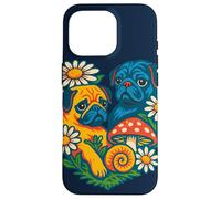 Due carlini a forma di cuore carino cane San Valentino Love design Custodia per iPhone 16 Pro