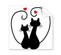 Due Cat figure Sihouette a forma di animale Pet Lover occhiali panno di pulizia Gift Phone Screen Cleaner 5PCS