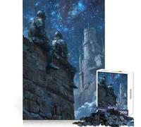 Due cavalieri nella notte, puzzle da 1000 pezzi per adulti, regalo, allenamento mentale, divertimento tranquillo, uniforme, arte ritagliata, regalo di Natale (38x52cm)