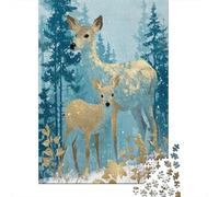 Due cervi nella foresta|| Puzzle Divertenti Per Tutta La Famiglia 70x50cm/1000pcs Adulti