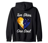 Due cieli un'anima gemella Amore Coppia Romantica Felpa con Cappuccio