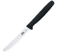 DUE CIGNI COLTELLO DA TAVOLA LAMA DENTATA NEW -LAMA INOX 420C- M.co POLIPROPILENE NERO 2C 712/11D