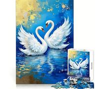 Due cigni innamorati - Puzzle per adolescenti da 1000 pezzi - Attività rilassante e divertente - Natale (50x75cm)