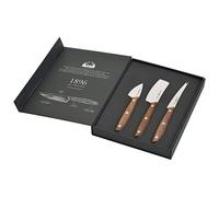 DUE CIGNI - Set 3 Coltelli Formaggio - Lama INOX 4116, Manico Noce