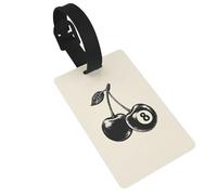 Due ciliegie con il numero 8 etichette per bagagli, etichette identificative per valigie, ideali per viaggi e zaini da crociera