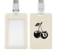 Due ciliegie con il numero 8 ID porta badge clip retrattile porta carte di credito protezione nome badge targhetta per lavoro ufficio medico infermiera