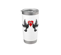 Due colombe e un cuore Bicchiere termico in acciaio inox doppia parete